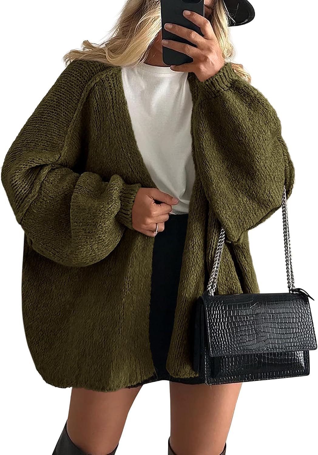 Chic and Cozy Womens Open Front Oversized Cardigan Sweater for Effortless Style