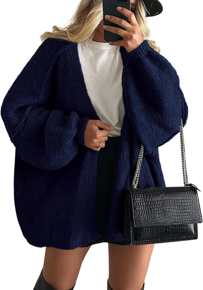 Chic and Cozy Womens Open Front Oversized Cardigan Sweater for Effortless Style