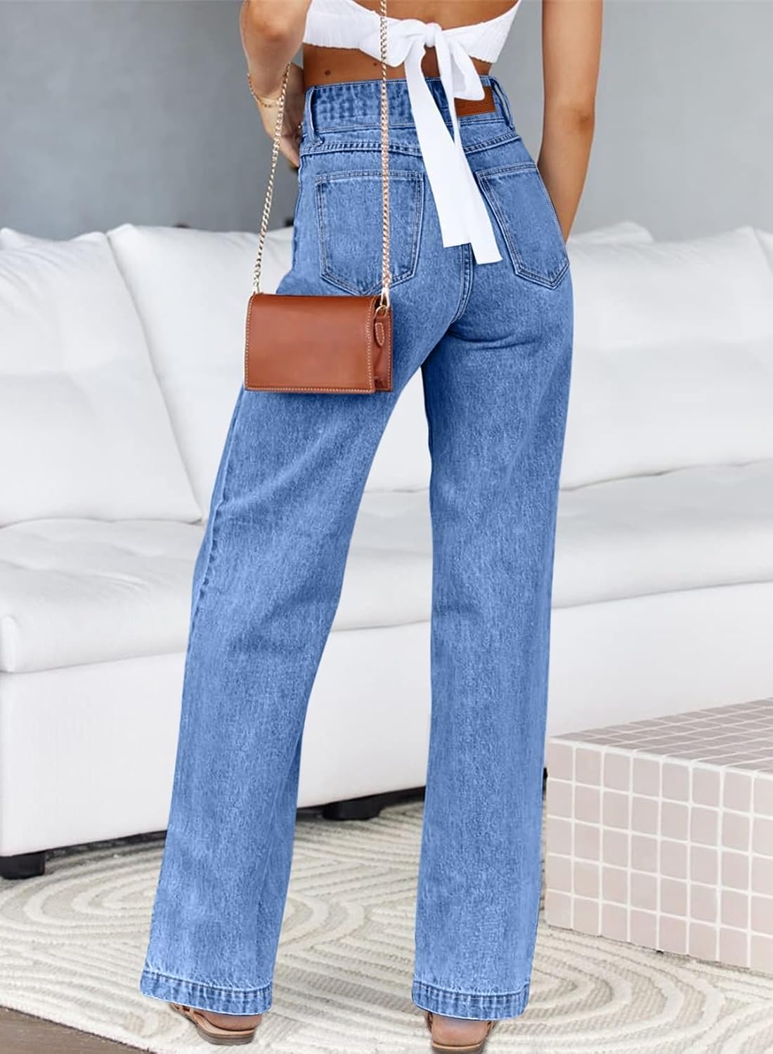 Women’s High-Waisted Straight-Leg Stretch Jeans