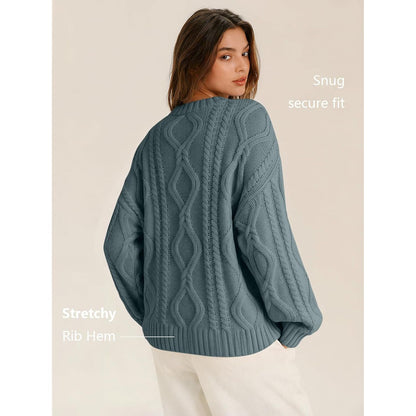Trendy Queen Women’s Oversized Cable Knit Sweater