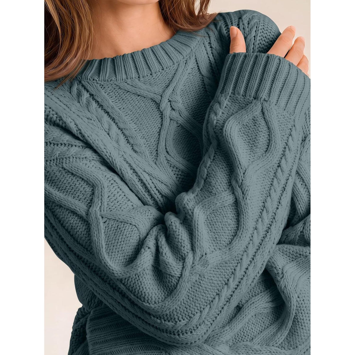 Trendy Queen Women’s Oversized Cable Knit Sweater