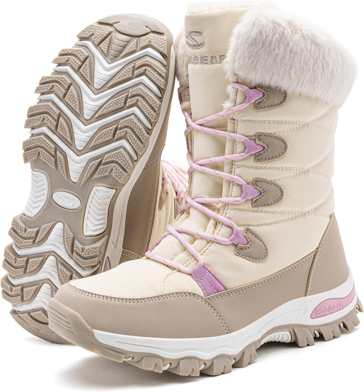 Stylish Women's Waterproof Winter Snow Boots - Lightweight, Warm, and Faux Fur Lined Mid-Calf Booties