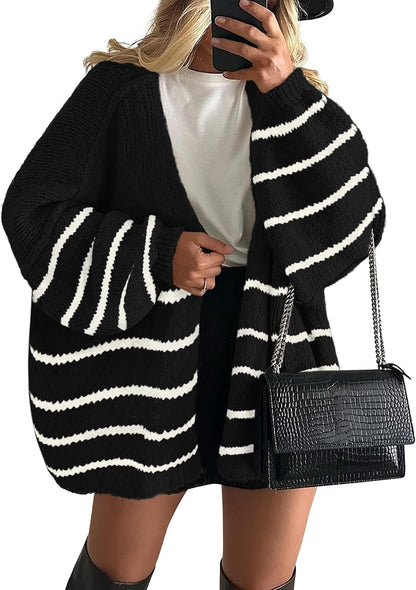 Chic and Cozy Womens Open Front Oversized Cardigan Sweater for Effortless Style