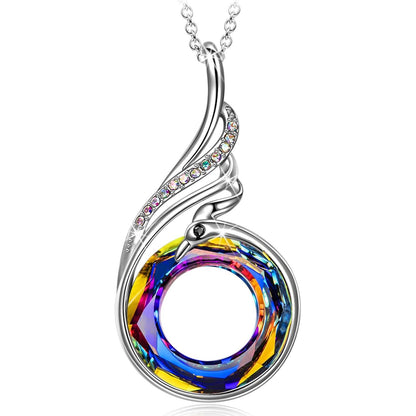 "Rise from the Ashes Phoenix Necklace Made with Crystals from Austria, 18"+2" Necklace, Packaged with Jewelry Box, Birthday Gift for Women, Symbol of Luck and Renewal