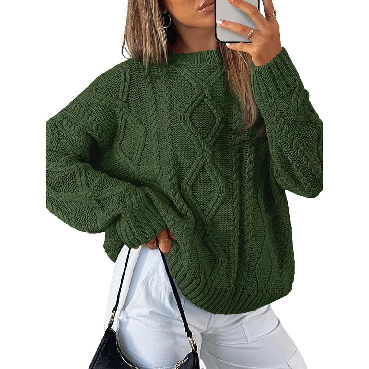 Trendy Queen Women’s Oversized Cable Knit Sweater