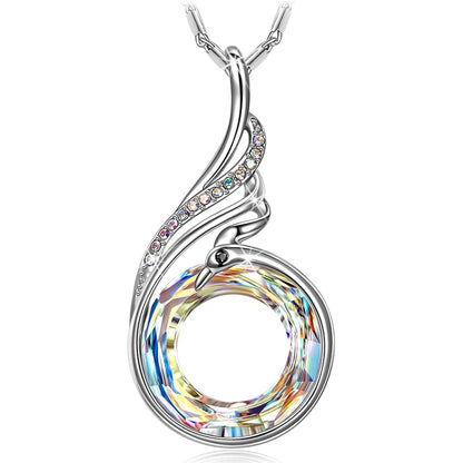 "Rise from the Ashes Phoenix Necklace Made with Crystals from Austria, 18"+2" Necklace, Packaged with Jewelry Box, Birthday Gift for Women, Symbol of Luck and Renewal