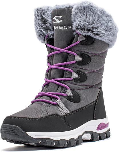 Stylish Women's Waterproof Winter Snow Boots - Lightweight, Warm, and Faux Fur Lined Mid-Calf Booties