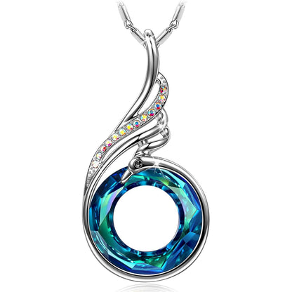 "Rise from the Ashes Phoenix Necklace Made with Crystals from Austria, 18"+2" Necklace, Packaged with Jewelry Box, Birthday Gift for Women, Symbol of Luck and Renewal