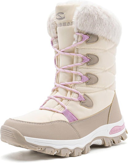 Stylish Women's Waterproof Winter Snow Boots - Lightweight, Warm, and Faux Fur Lined Mid-Calf Booties