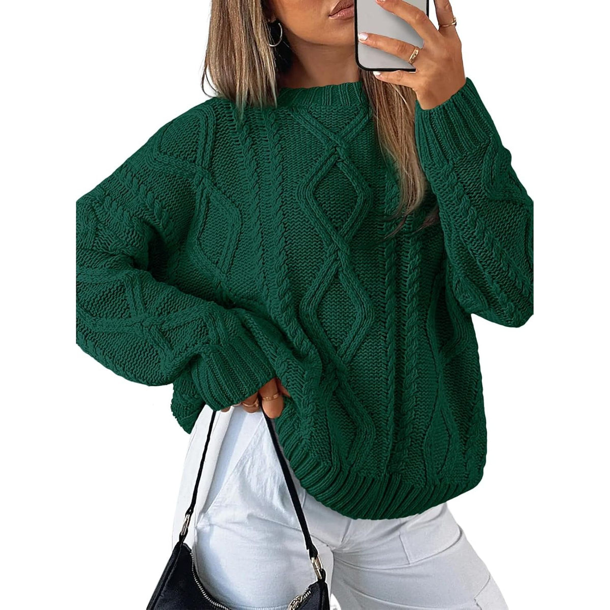 Trendy Queen Women’s Oversized Cable Knit Sweater