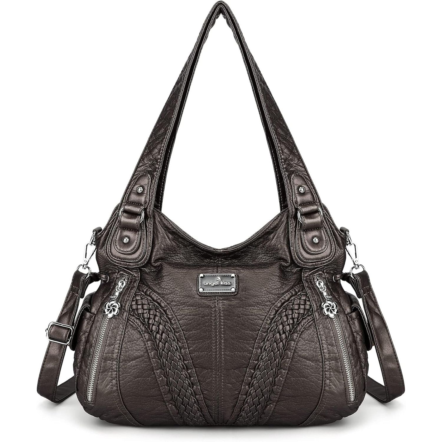 Purses and Handbags Women Fashion Tote Bag Shoulder Bags Top Handle Satchel Purses Washed Synthetic Leather Handbag