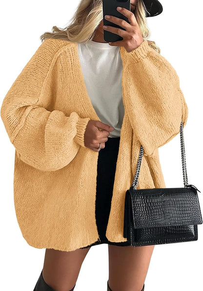 Chic and Cozy Womens Open Front Oversized Cardigan Sweater for Effortless Style