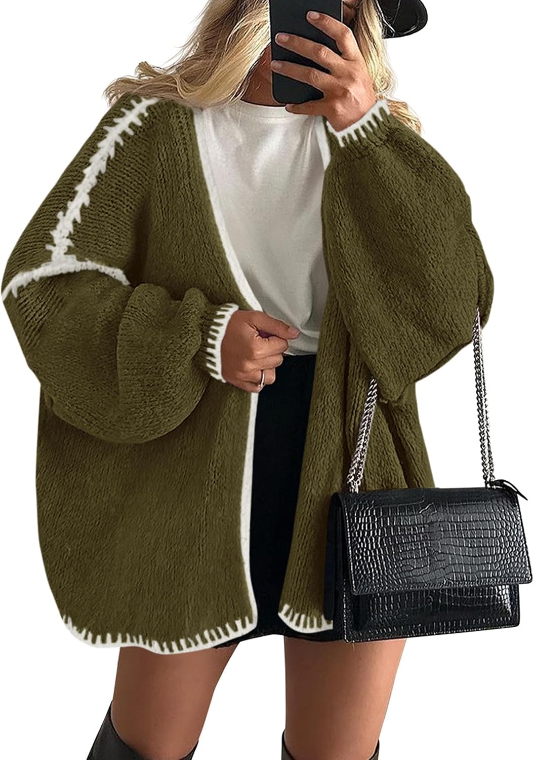 Chic and Cozy Womens Open Front Oversized Cardigan Sweater for Effortless Style