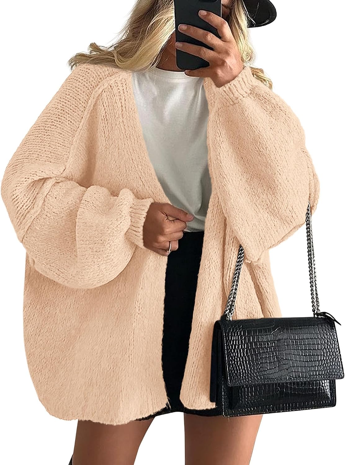 Chic and Cozy Womens Open Front Oversized Cardigan Sweater for Effortless Style