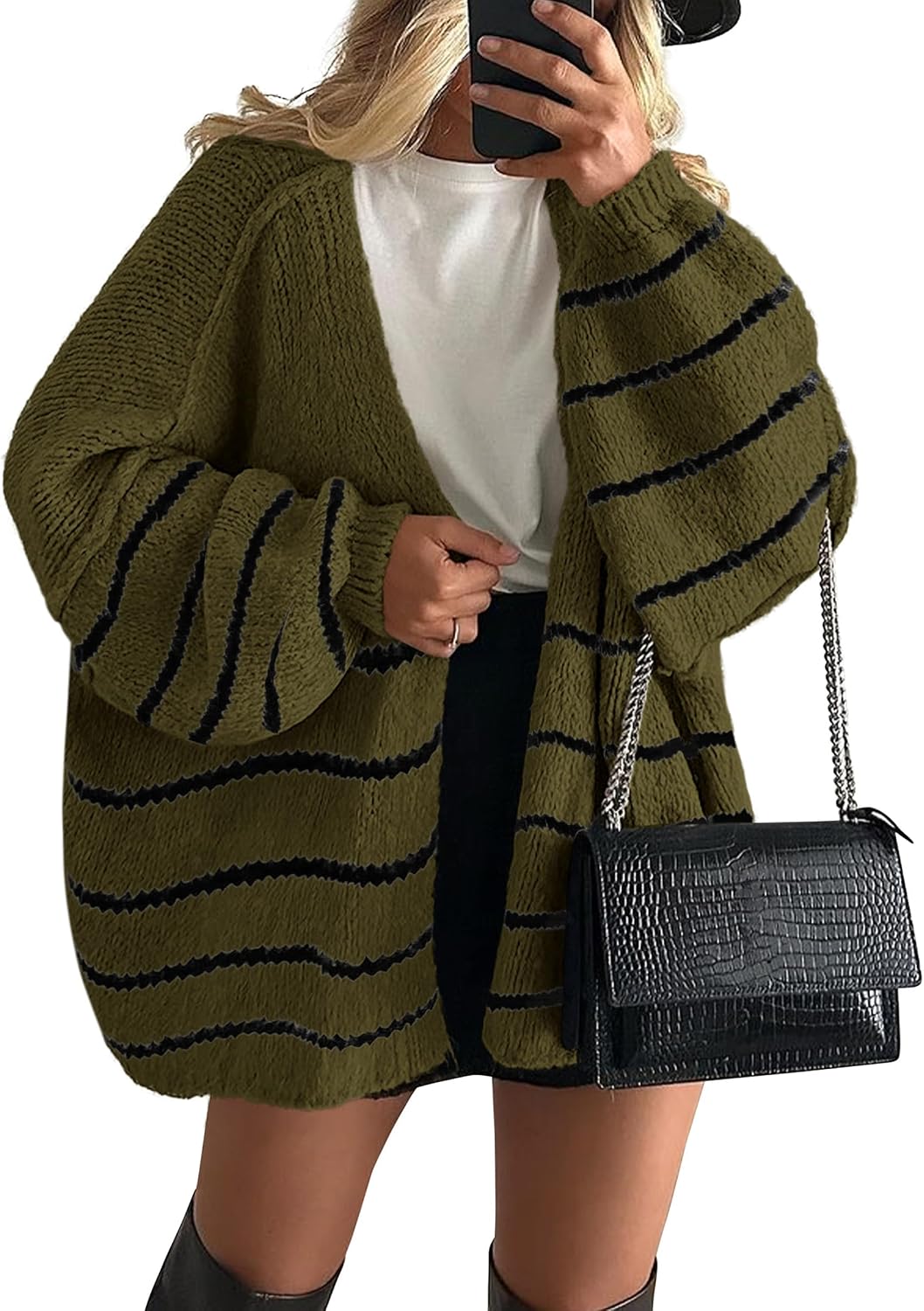 Chic and Cozy Womens Open Front Oversized Cardigan Sweater for Effortless Style
