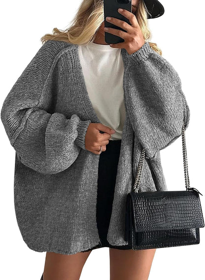 Chic and Cozy Womens Open Front Oversized Cardigan Sweater for Effortless Style