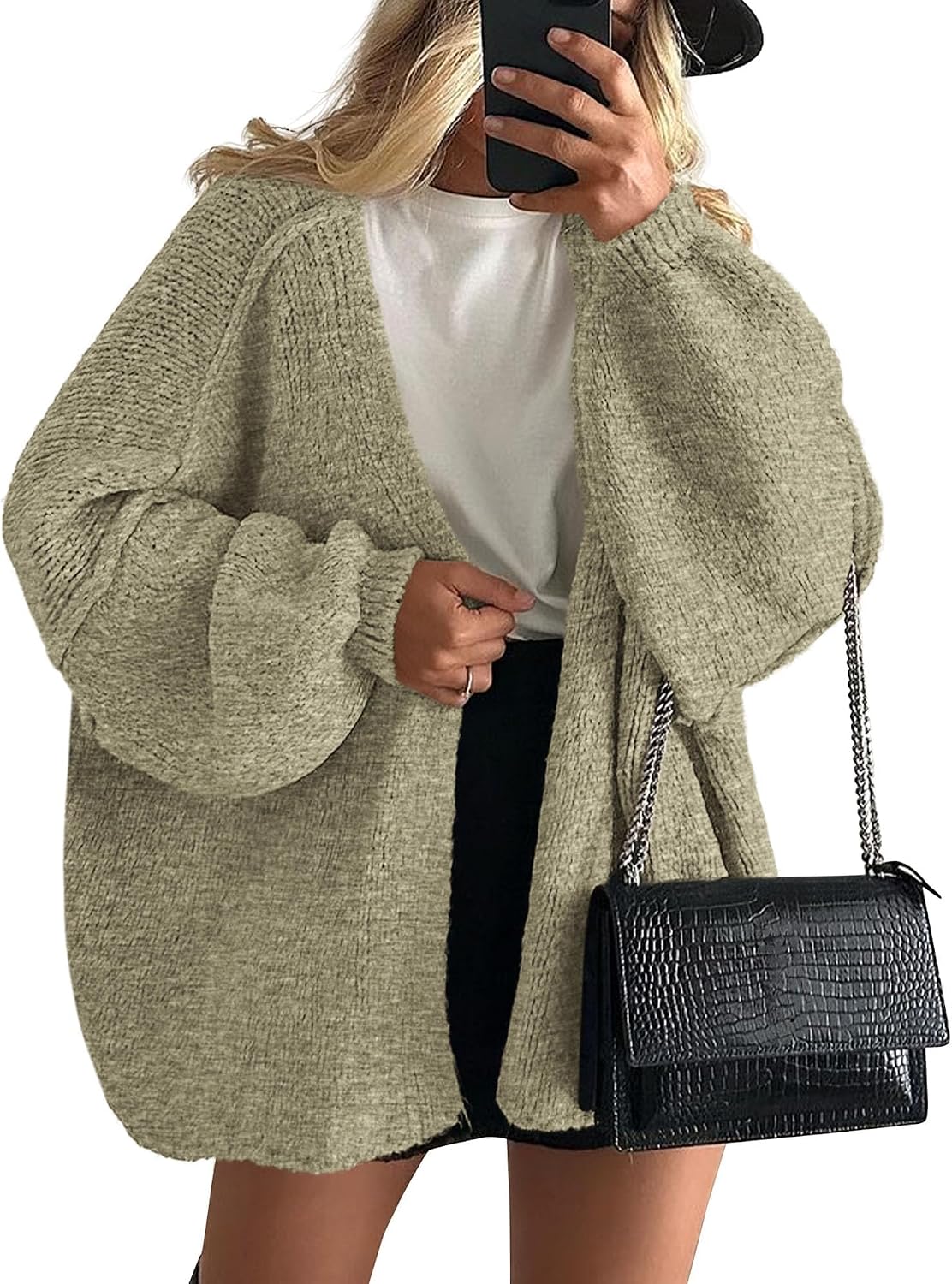Chic and Cozy Womens Open Front Oversized Cardigan Sweater for Effortless Style