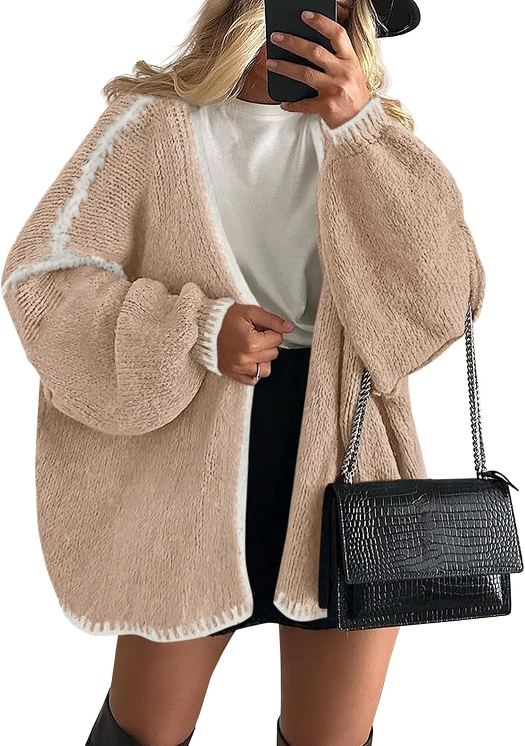 Chic and Cozy Womens Open Front Oversized Cardigan Sweater for Effortless Style