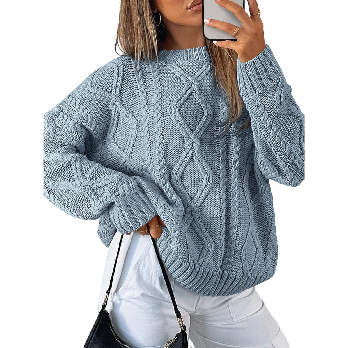 Trendy Queen Women’s Oversized Cable Knit Sweater