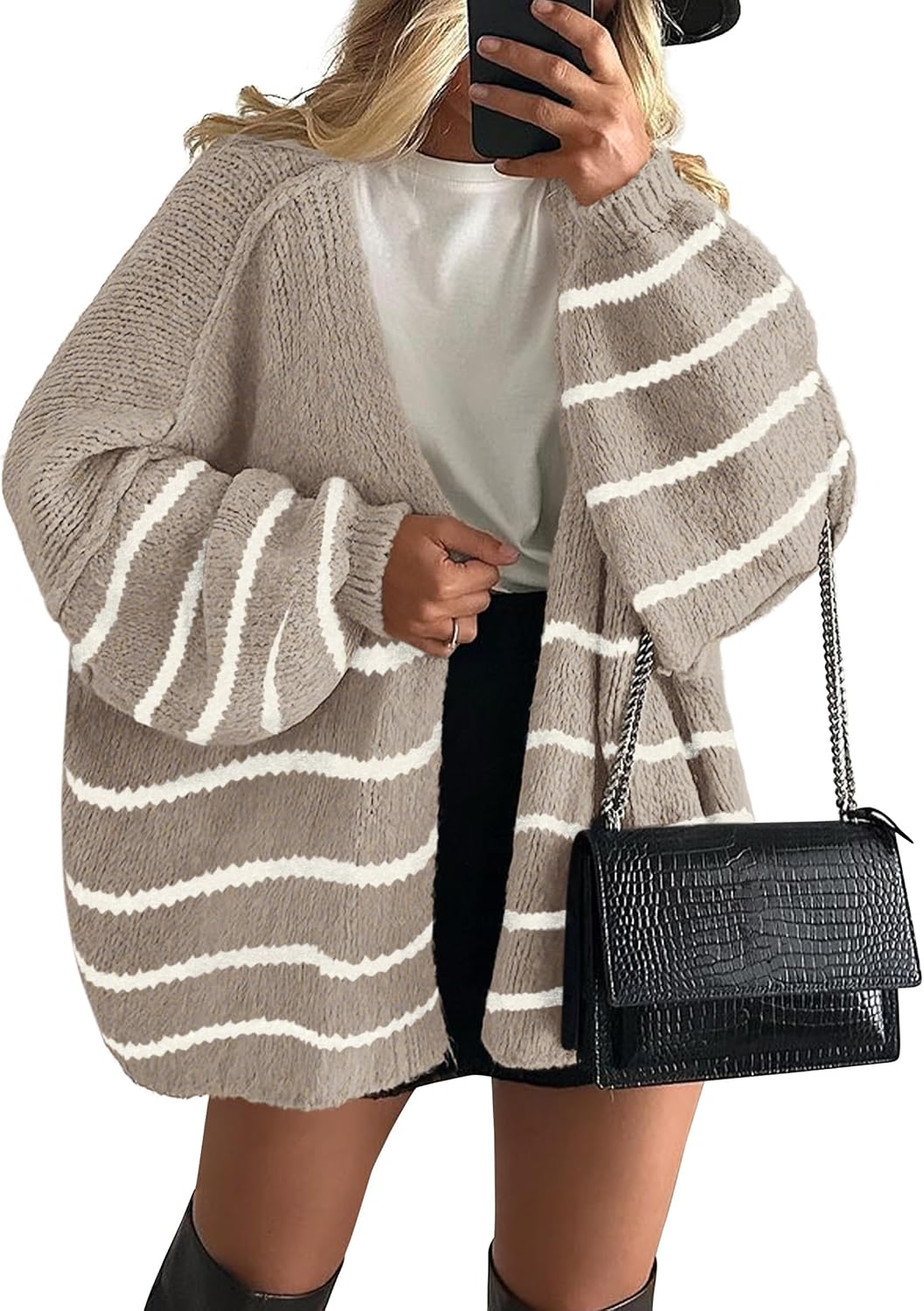 Chic and Cozy Womens Open Front Oversized Cardigan Sweater for Effortless Style