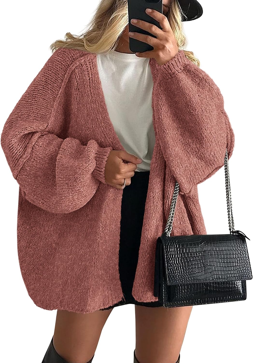 Chic and Cozy Womens Open Front Oversized Cardigan Sweater for Effortless Style