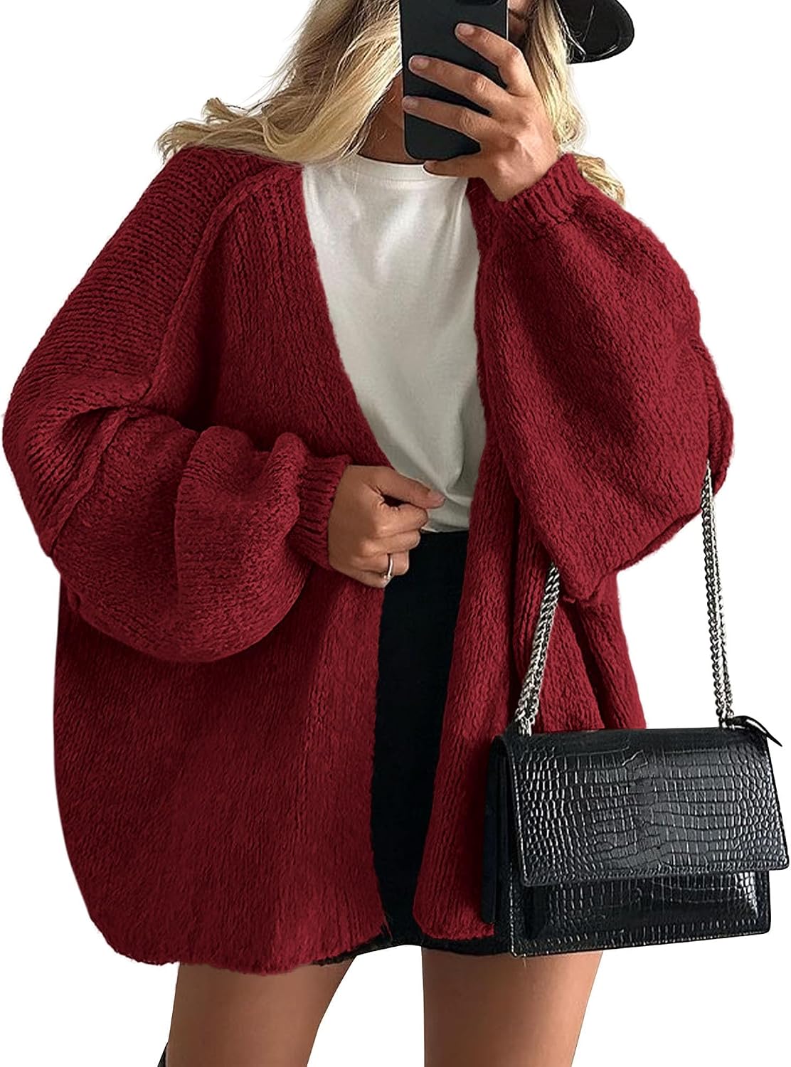 Chic and Cozy Womens Open Front Oversized Cardigan Sweater for Effortless Style