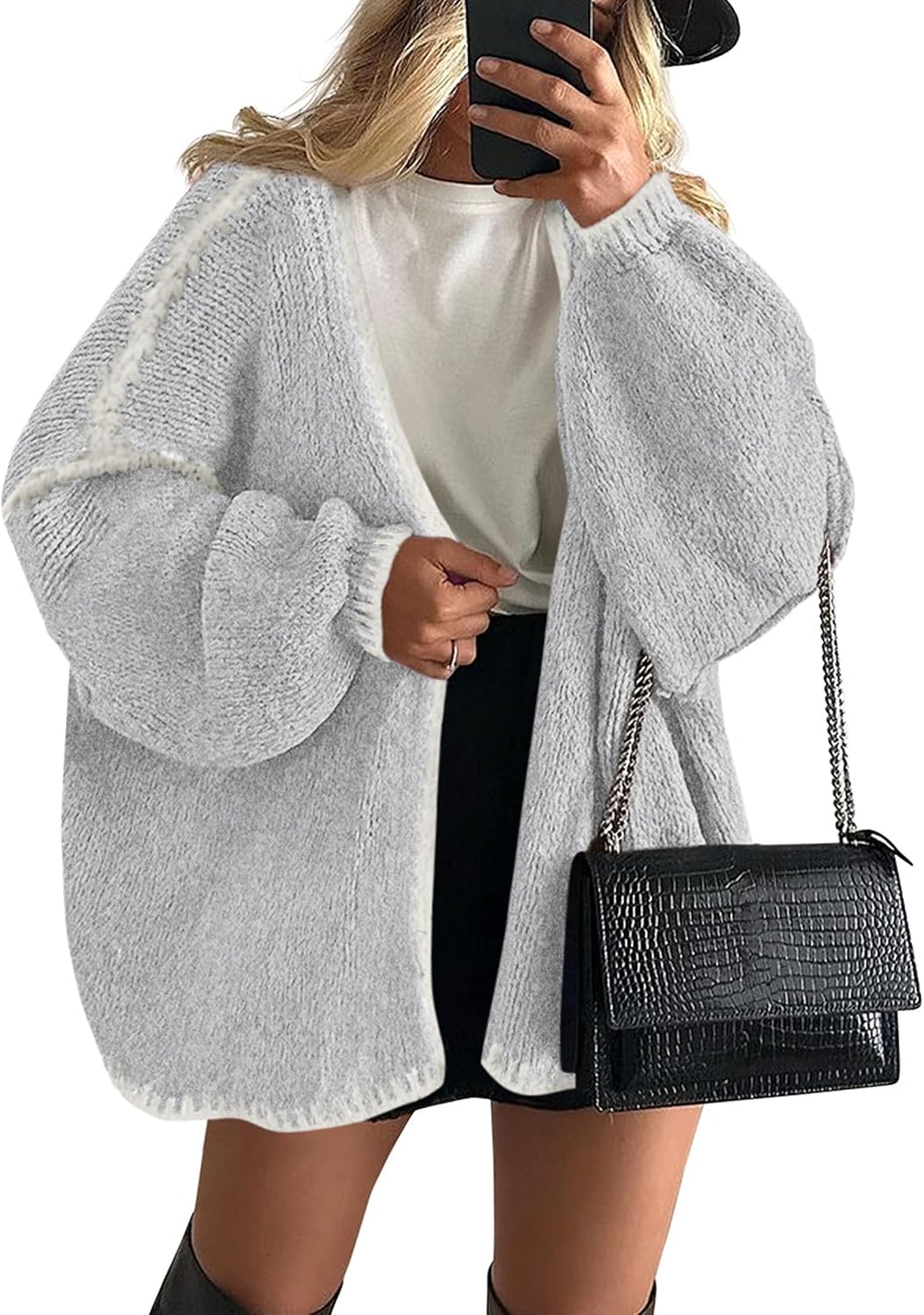 Chic and Cozy Womens Open Front Oversized Cardigan Sweater for Effortless Style