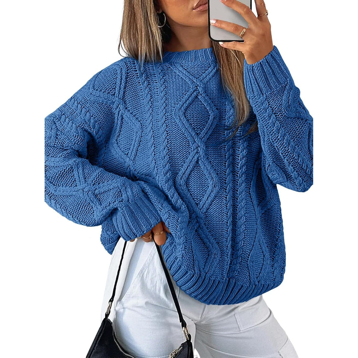 Trendy Queen Women’s Oversized Cable Knit Sweater