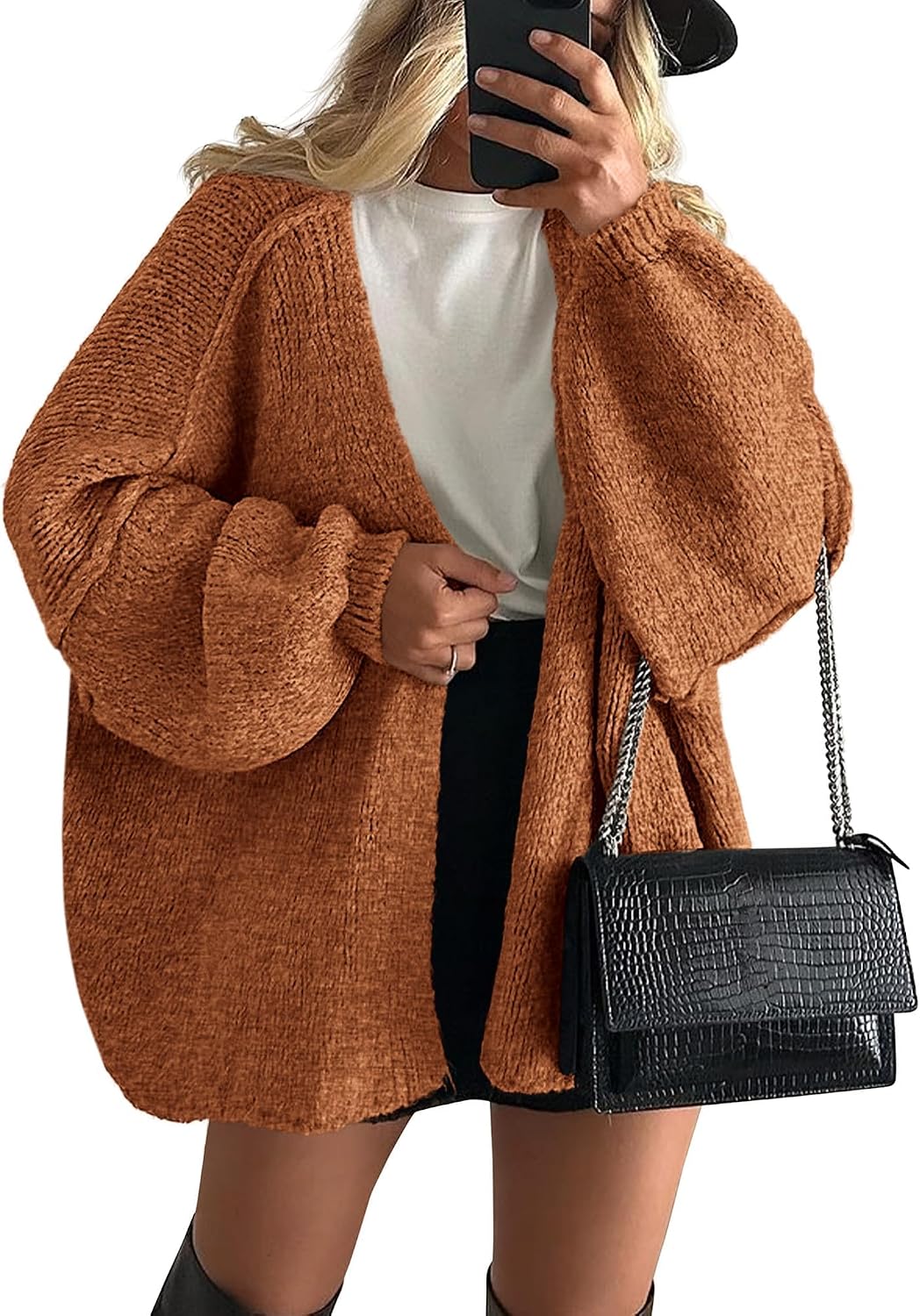 Chic and Cozy Womens Open Front Oversized Cardigan Sweater for Effortless Style