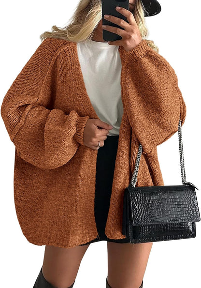 Chic and Cozy Womens Open Front Oversized Cardigan Sweater for Effortless Style