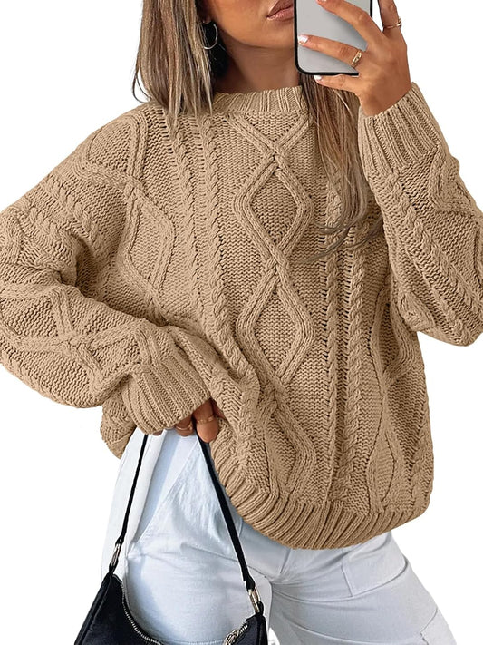 Trendy Queen Women’s Oversized Cable Knit Sweater