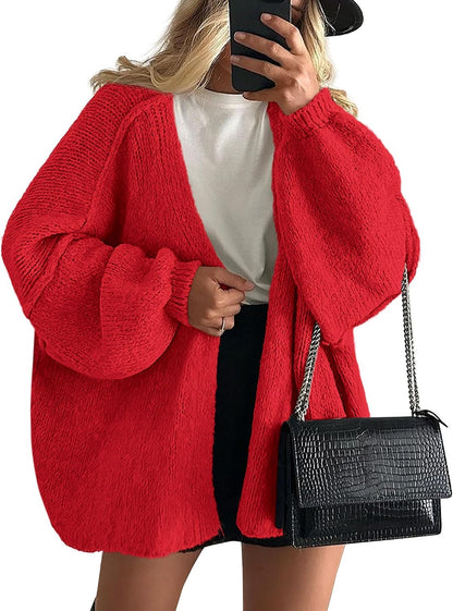 Chic and Cozy Womens Open Front Oversized Cardigan Sweater for Effortless Style