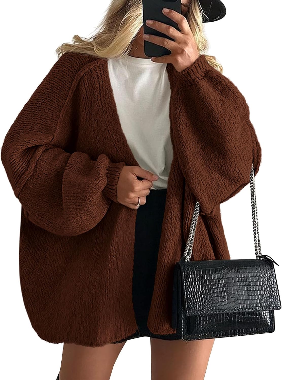 Chic and Cozy Womens Open Front Oversized Cardigan Sweater for Effortless Style