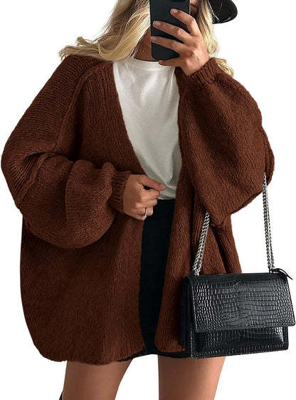 Chic and Cozy Womens Open Front Oversized Cardigan Sweater for Effortless Style