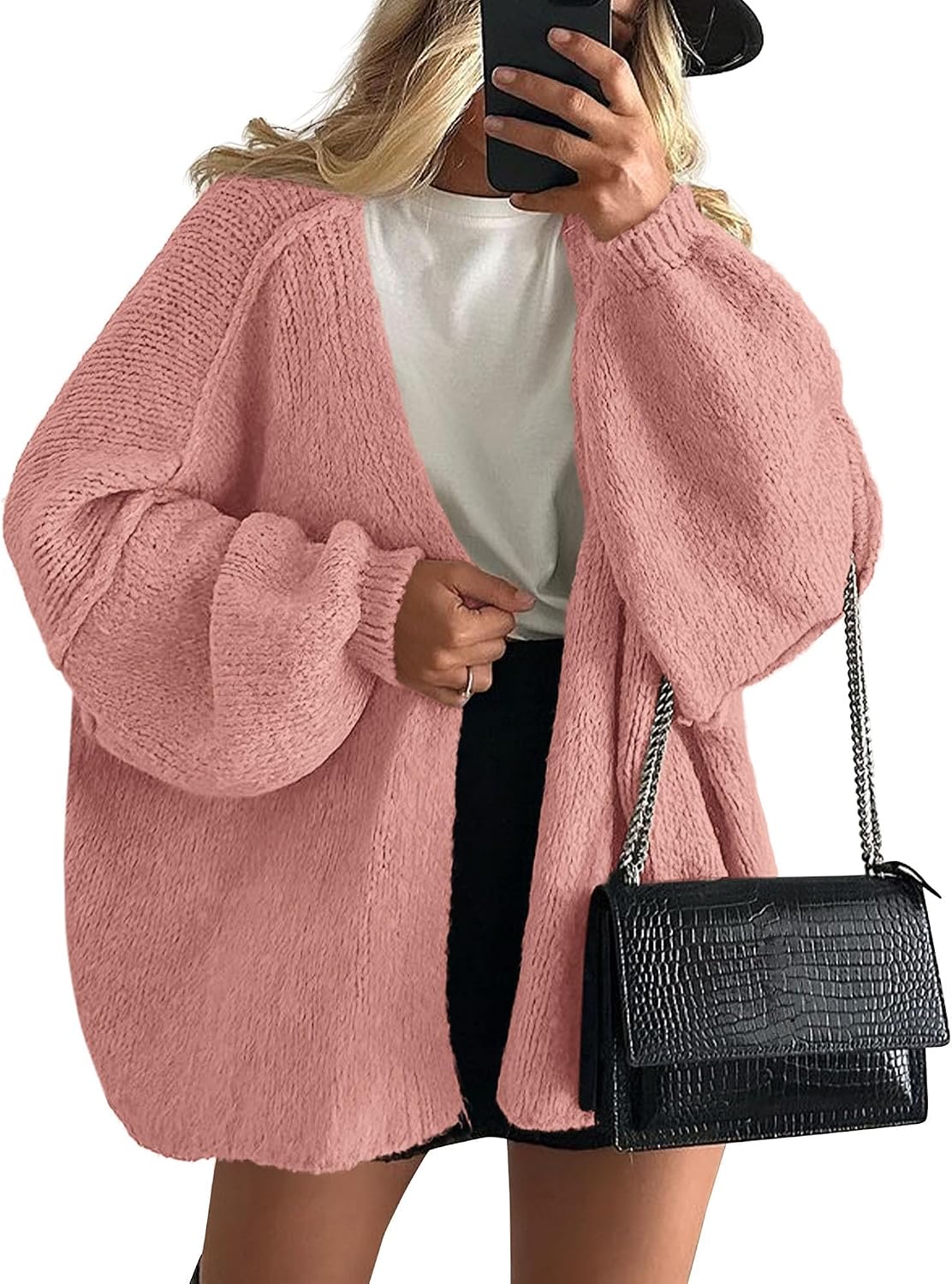 Chic and Cozy Womens Open Front Oversized Cardigan Sweater for Effortless Style