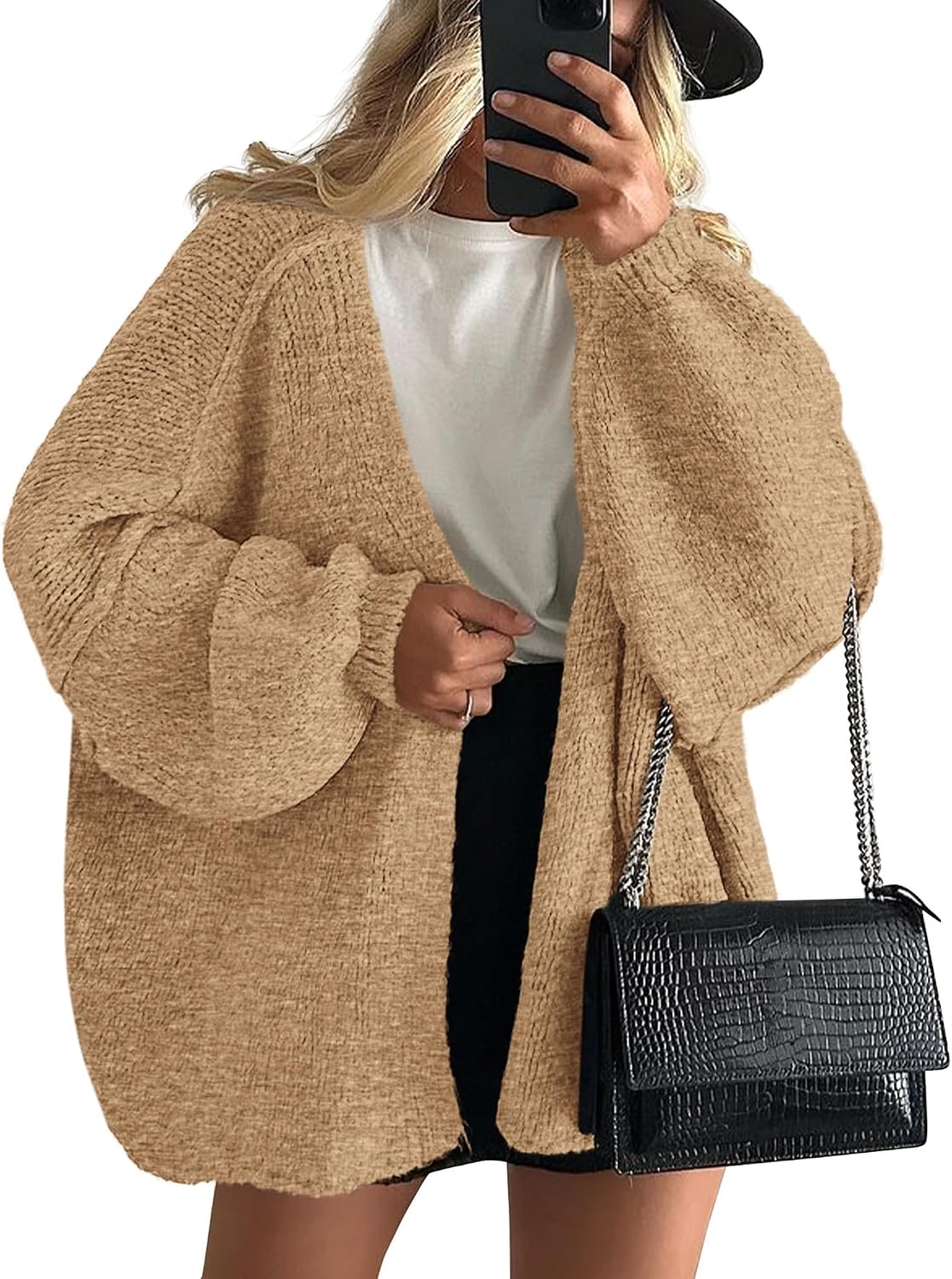 Chic and Cozy Womens Open Front Oversized Cardigan Sweater for Effortless Style