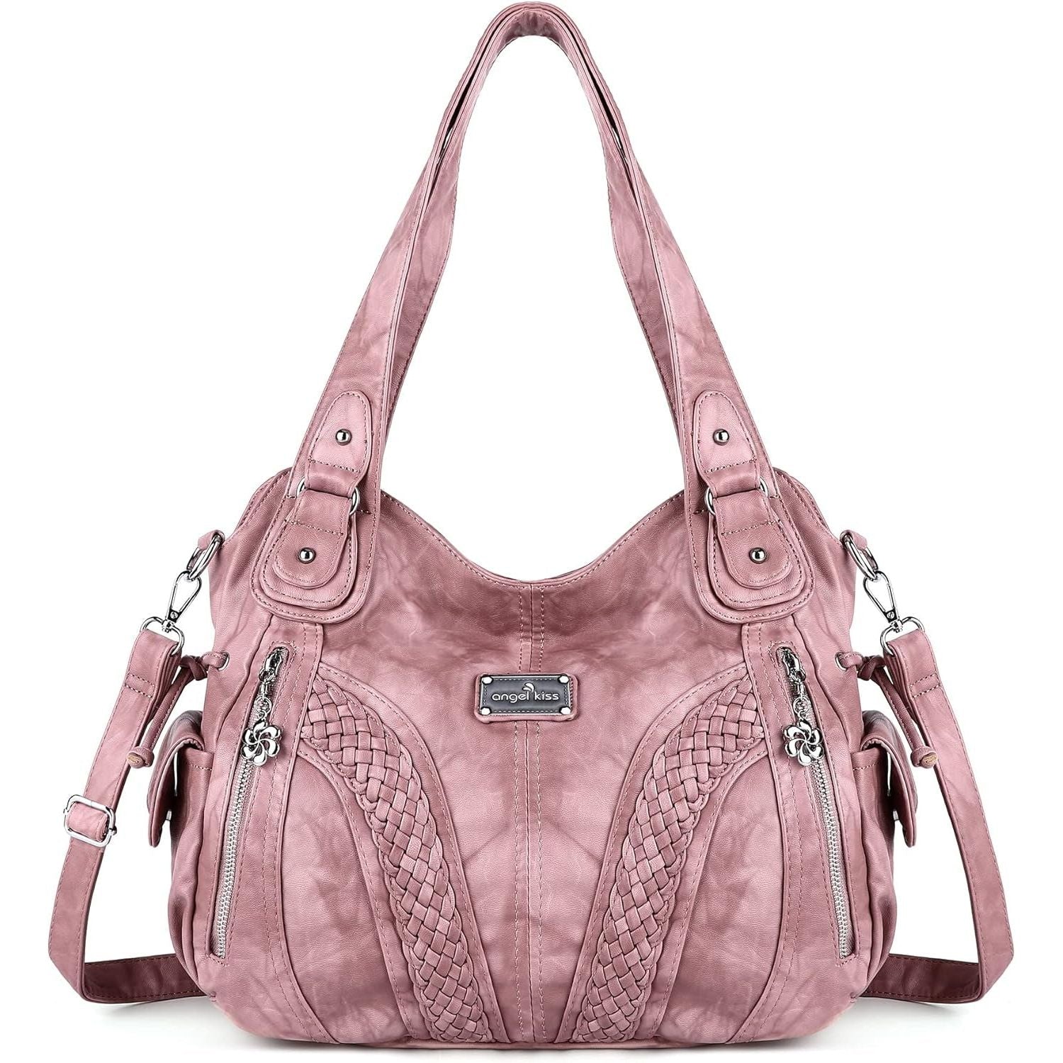Purses and Handbags Women Fashion Tote Bag Shoulder Bags Top Handle Satchel Purses Washed Synthetic Leather Handbag