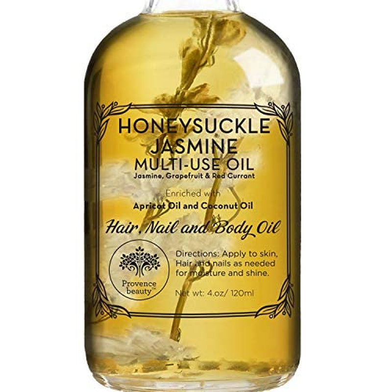 Revitalize Your Beauty Routine with Honey Suckle Multi-Use Face, Body & Hair Oil - Hydrates, Restores Shine & Nourishes with Apricot, Coconut Oil & Vitamin E - 4 Fl Oz