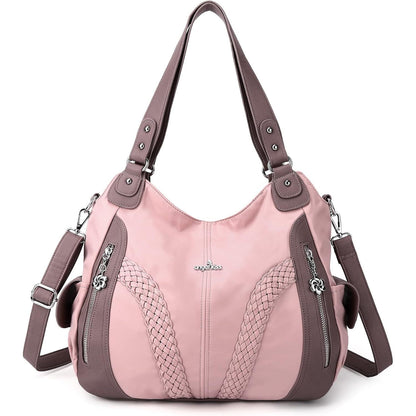 Purses and Handbags Women Fashion Tote Bag Shoulder Bags Top Handle Satchel Purses Washed Synthetic Leather Handbag
