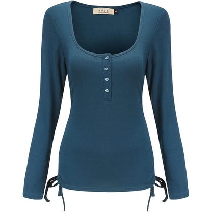 Square Neck Tops Womens Fall Fashion 2023 Plain T Shirts Slim Fit Summer Tops