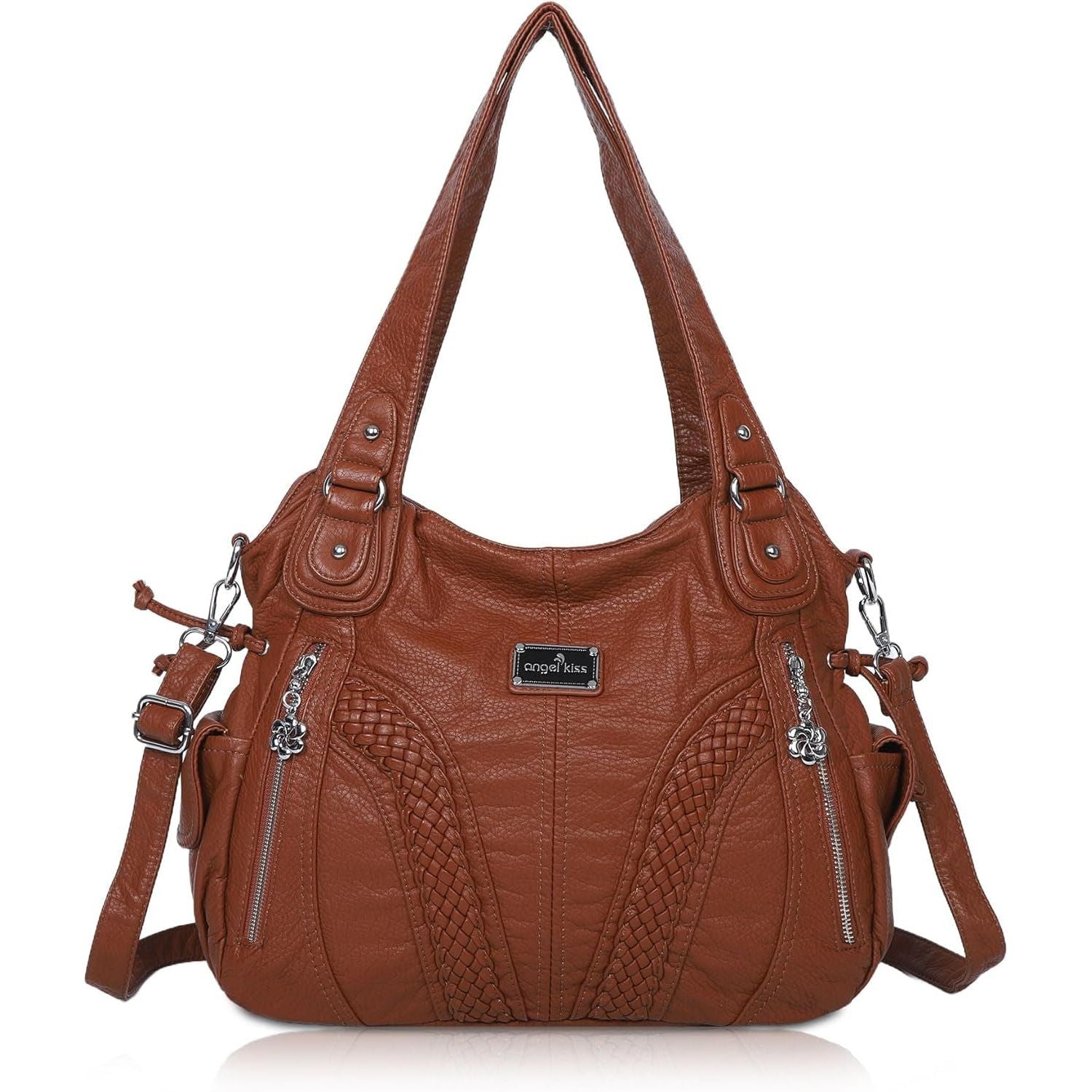 Purses and Handbags Women Fashion Tote Bag Shoulder Bags Top Handle Satchel Purses Washed Synthetic Leather Handbag
