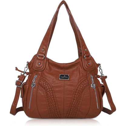 Purses and Handbags Women Fashion Tote Bag Shoulder Bags Top Handle Satchel Purses Washed Synthetic Leather Handbag