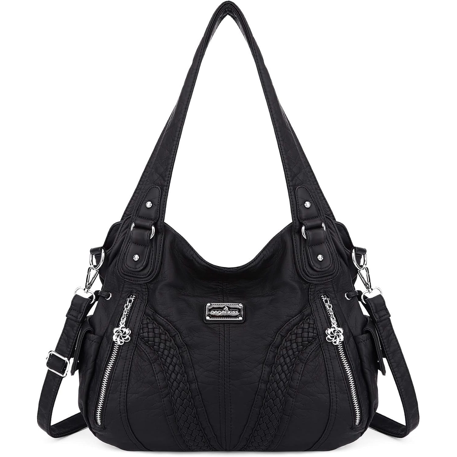 Purses and Handbags Women Fashion Tote Bag Shoulder Bags Top Handle Satchel Purses Washed Synthetic Leather Handbag