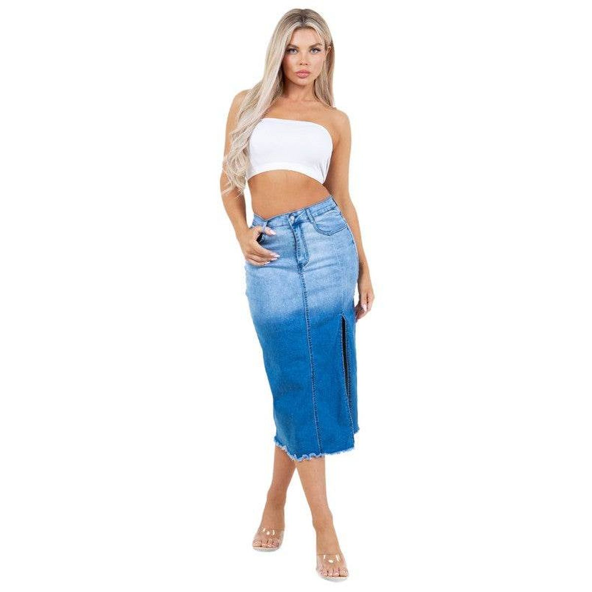 FASHION DENIM LONG SKIRTS