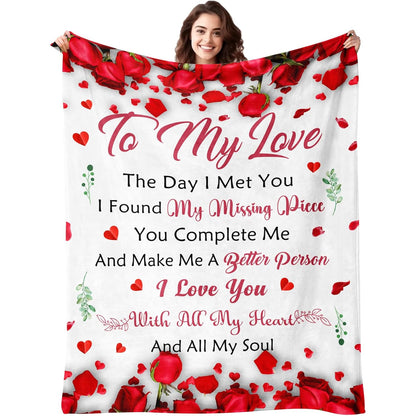 Valentines Day Gifts for Her - Gifts for Her Wife Girlfriend - to My Love Blanket - Anniversary Romantic Gift for Women - I Love You Gift for Her - Wife Girlfriend Birthday Present Ideas - 50"X60"