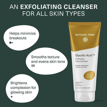 Glycolic Acid Face Wash – 10% Glycolic & Salicylic Acid | Exfoliating Facial Cleanser - Beauty Oasis - Beauty Oasis